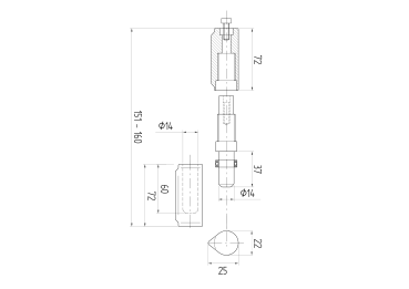 Preview: Anschweißband 2-teilig D22, L151-160mm