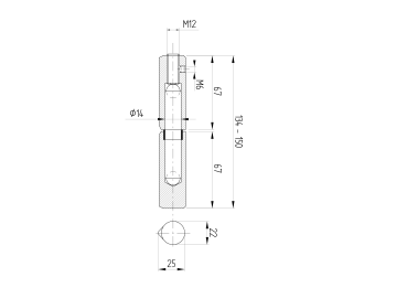 Preview: Anschweißband 2-teilig D22, L134-150mm