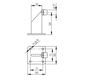 Preview: Torstopper zum Aufschrauben 60x130mm, INOX