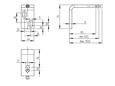 Preview: Torband für schweren Tor (Ober+Unterteil) B 75mm,