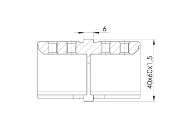 Rohrverbinder für Nutrohr AISI 316,60x40mm