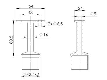 Preview: Handlaufhalter für Pfosten