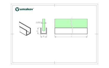 Verglasungsprofil U AL 20x12x2mm t8mm