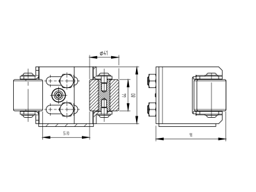 Unterauflageschuh universal profile 60,70,80mm