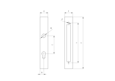 Preview: Schloßkasten, Profil, für Schloß B1/30-20x85, INOX