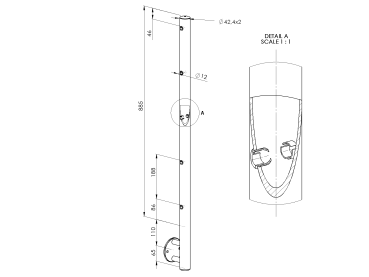 Preview: Pfosten, Seitenverankerung - grade + A12/12-PVC