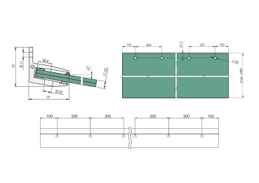Aluminiumkanal dach profil +10°