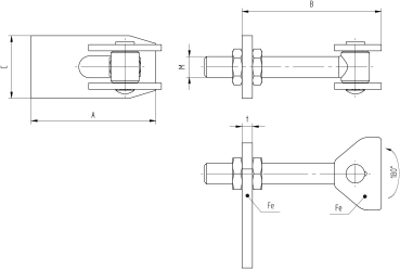 Torband stellbar Zn, 180°, M16