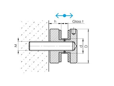 Glashalter Punkthalter Edelstahl rund | Sellon24