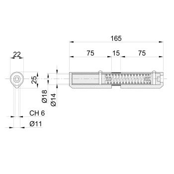 Preview: Anschweißband 2-teilig D22, INOX, L165mm