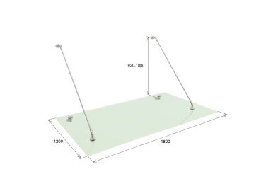 Preview: Vordachsystem, AISI 316, Satz mit Glass AISI316, M