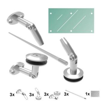 Preview: Vordachsystem, AISI 316, Satz mit Glass AISI316, M