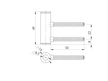 Glastürscharnier Rahmenteil holzzargen office