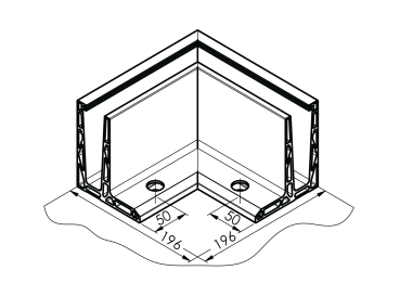 Preview: Ecke IN für Aluprofil mit Oberverankerung AL/ELOX/