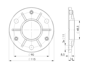 Bodenflansch stellbar