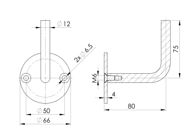 Handlaufhalter an die Wand