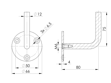 Handlaufhalter an die Wand