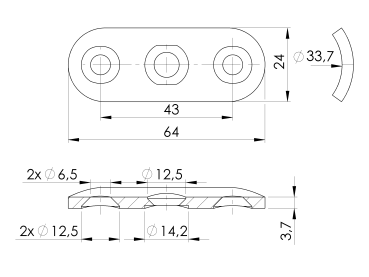 Anschraubeplatte für Handlaufhalter