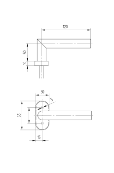 Preview: Türdrücker Edelstahl AISI 304, K320