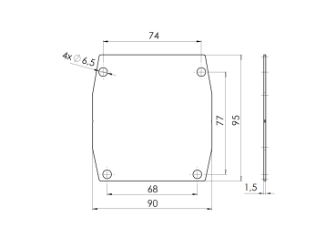 Preview: Endkappe für Laufschiene ohne Rad Zn,profile 90x95