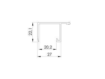 Preview: Abdeckleiste oben für AL-Profil, ELOX