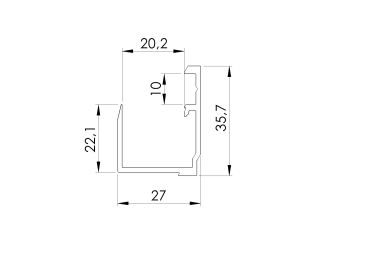Preview: Abdeckleiste unten für AL-Profil, ELOX