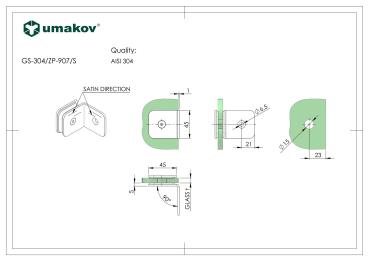 Preview: Glashalter, AISI 304, BLACK