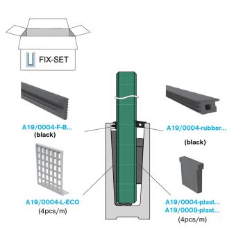 Preview: Dichtung für Aluprofil für Ganzglasgeländer