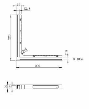 Preview: Stabilisierender Winkel 22x22cm