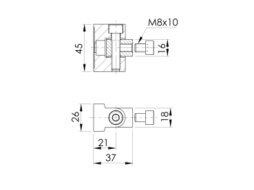 Preview: Glashalter - scharnier