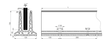 Preview: Aluprofil für Ganzglasgeländer - Oberverankerung