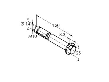 Anker für mittelschwere Beanspruchung mit M10-Sechskantkopf