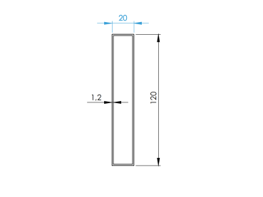 Preview: Aluminium Zaunfüllung 20x120x1,2-6000mm