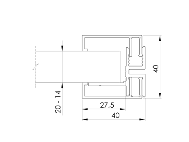 Preview: Aluminium-Zaunadapter für Füllungen 20/18/16/14 - 6000mm