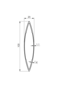 Preview: Aluminium-Jalousie oval 20x100-6000mm