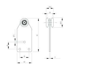 Preview: Zweirädriger Rollenapparat mit Kugellage, mit Blech