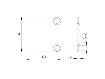 Preview: Aluminium-Adapterabdeckung für Latten 20-26mm R7016