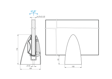 Verstellbarer Zapfen - Ankerpfosten für Glas
