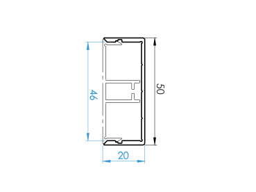Aluminium U-Adapter 50x20-6000mm R7016
