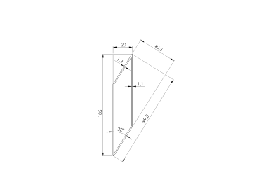 Preview: Aluminium-Jalousie für Zäune 20x105-6000mm
