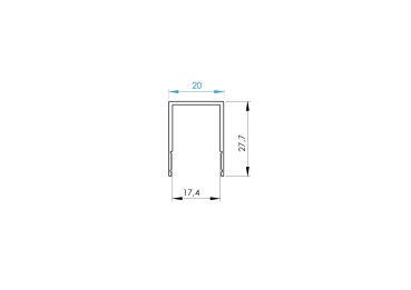 Preview: Aluminium-Trennleiste Füllung FG/F20 - 50mm R7016