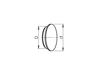 Preview: Endkappe für ALU profile - schwarz, PVC, D33mm