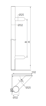 Griff an der Schiebetür AISI304, KBLACK