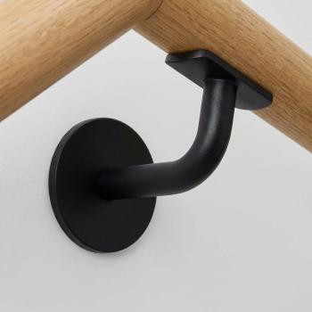 Wandhalter Handlauf Schwarz Ø42mm V2A Edelstahl RAL 9005 Treppengeländer