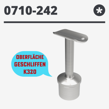 Handlaufstütze starr für Pfosten 42,4 mm Handlaufhalter Rohrstütze Geländer Anschluss rund 42,4 mm V2A, matt gebürstet