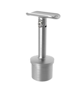 Geländerpfosten LINKS Endpfosten Ø42,4 Bauhöhe 1000mm mit Glasklemmen 63x45mm Geländer V2A geschliffen K320 Edelstahl