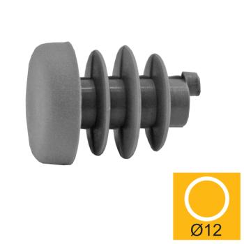 Preview: Endkappe für Füllstab - PVC grau PVC, d12mm