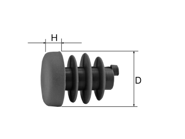 Endkappe für Füllstab - PVC grau PVC, d12mm