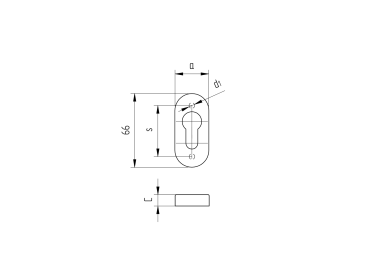 Drückerrosette 67x31, t1,5mm - PVC