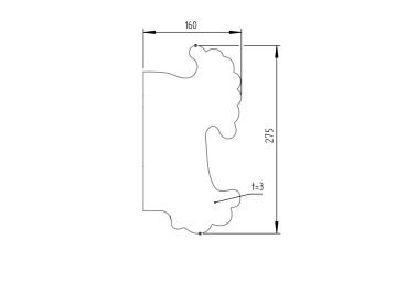 Preview: Schlossplatte – rechts 275x160, t3mm